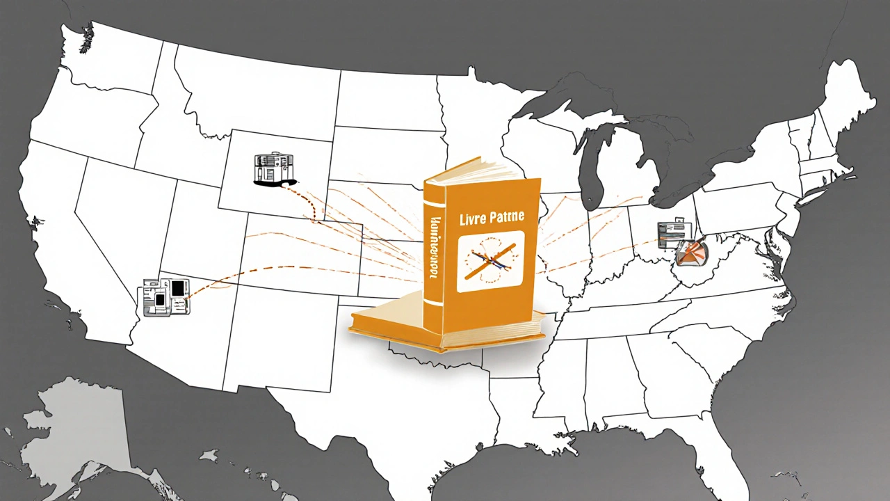 La carte des États-Unis montre le Delaware comme seul centre actif des litiges pharmaceutiques.