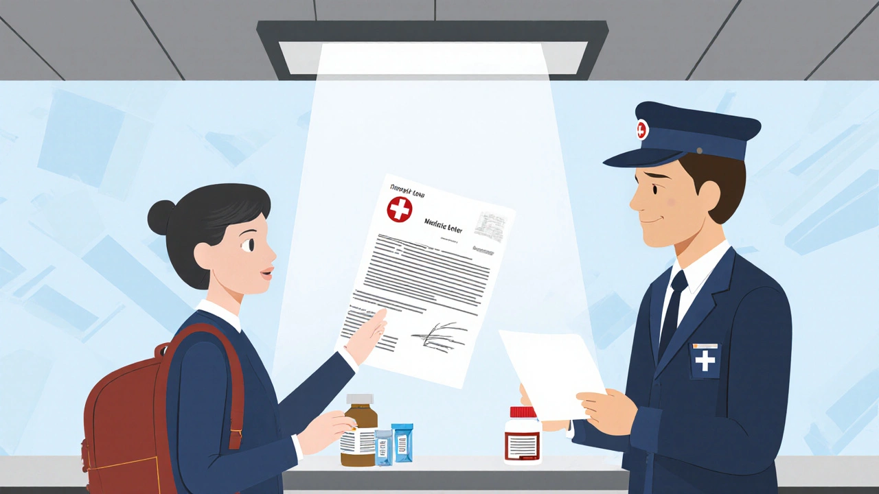 Lettre du médecin pour les substances contrôlées pendant un voyage international