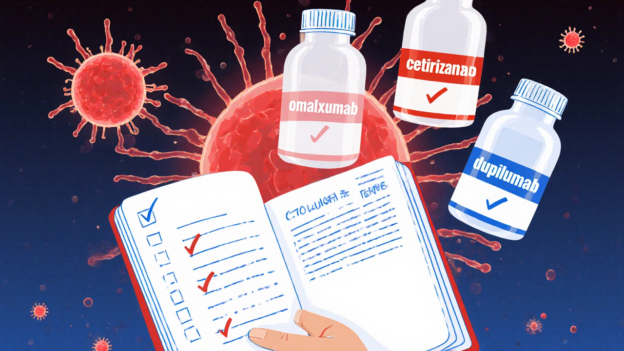 Personne avec un journal de symptômes et trois traitements en flottant, représentant l&#039;escalade thérapeutique.