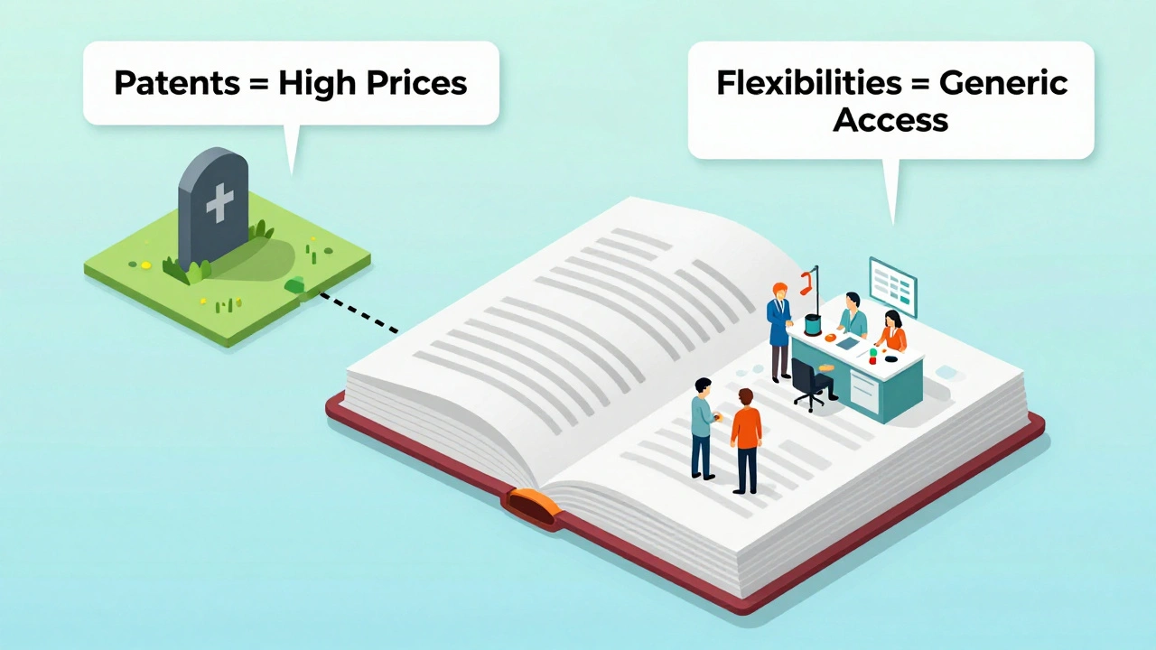 Deux chemins dans un livre médical : l&#039;un mène à la mort, l&#039;autre à une clinique avec des patients traités.