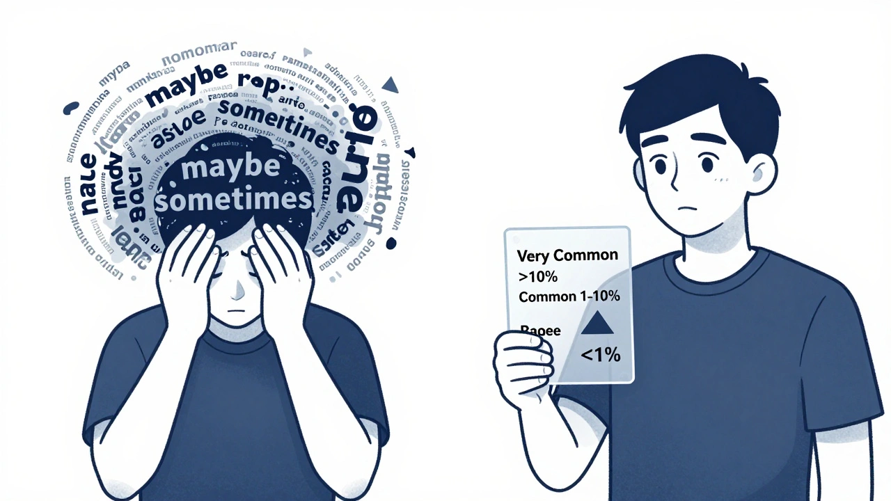 Patient confronté à des informations vagues versus des données précises et organisées.