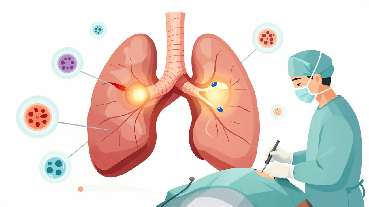 Glande thymus produisant des anticorps anormaux qui ciblent les récepteurs musculaires.