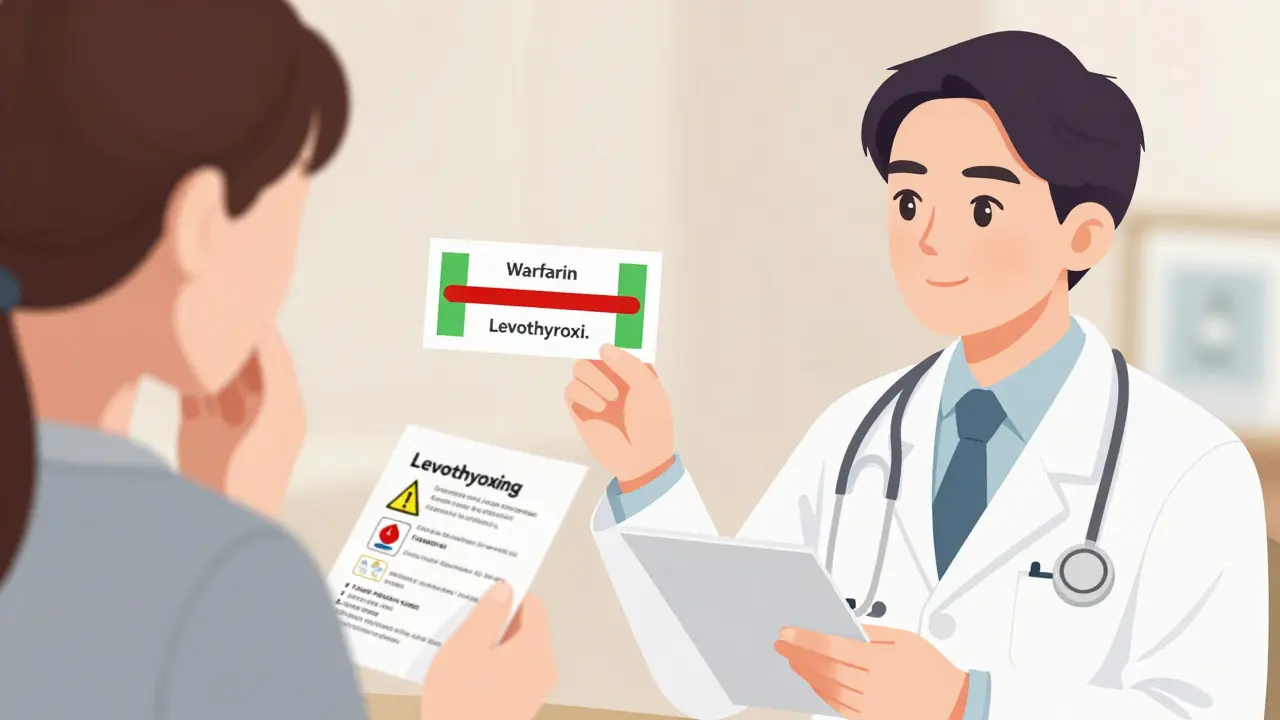 Médecin montre à un patient une carte visuelle des niveaux sanguins et des signes d'alerte.