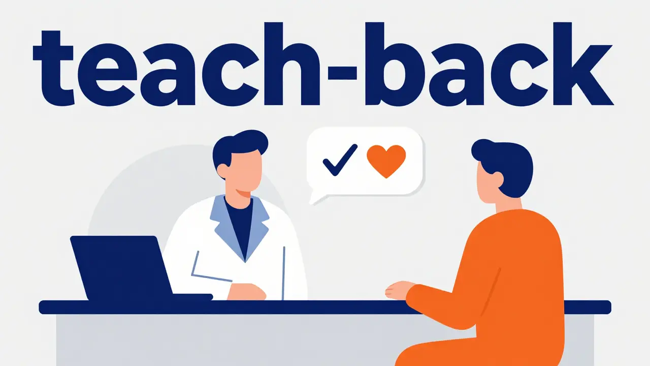 Illustration style suisse représentant un pharmacien et un patient communiquant avec succès.