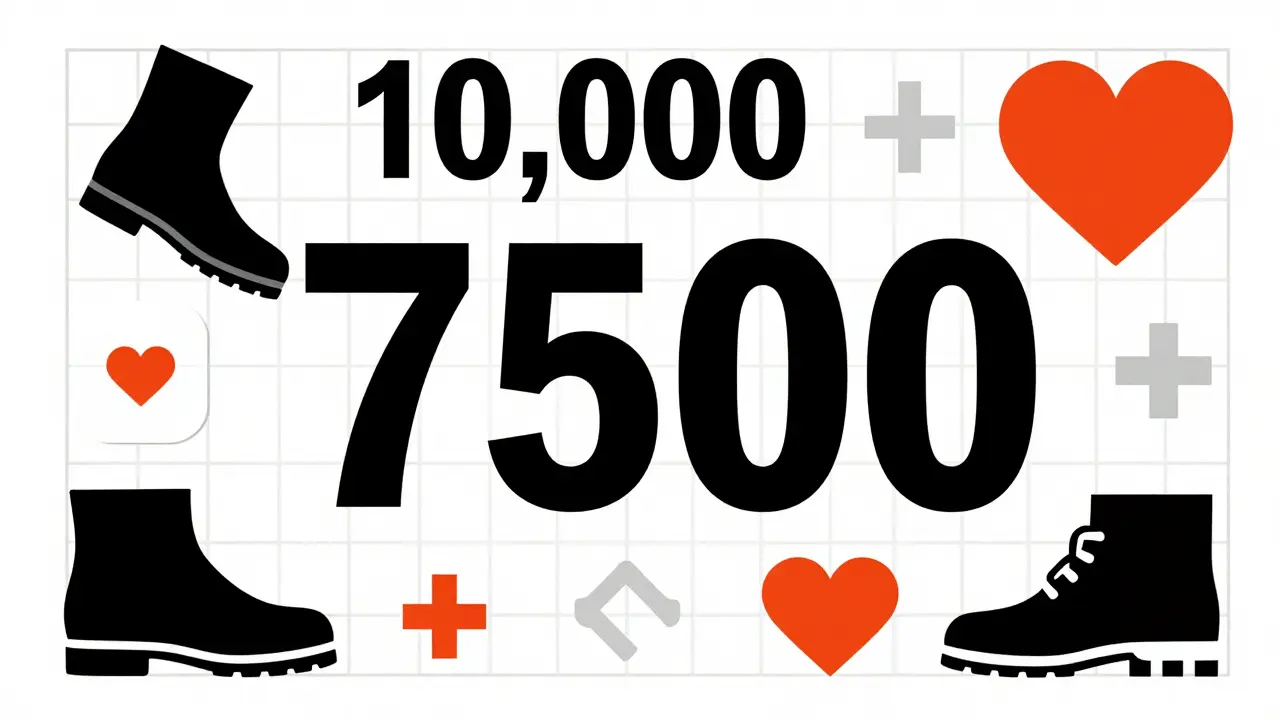 Graphisme minimaliste remettant en question le mythe des 10 000 pas par jour