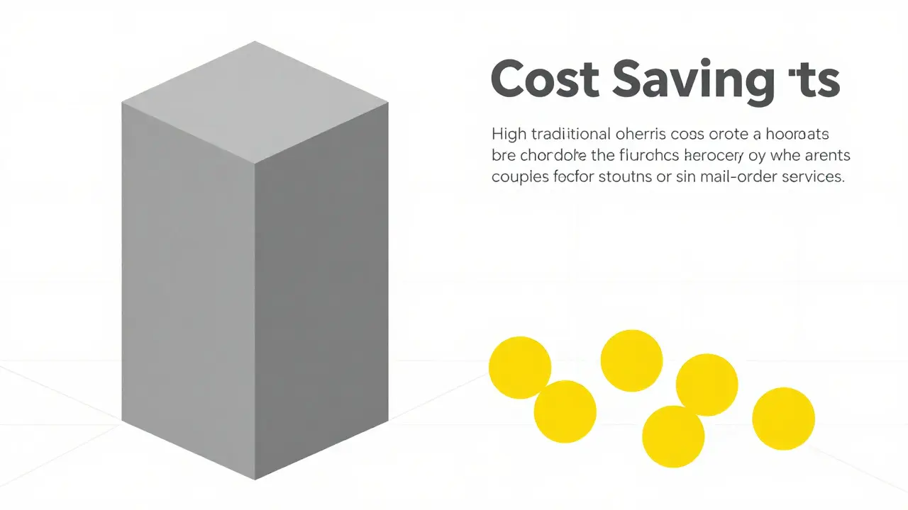 Comparaison graphique des coûts : pharmacie traditionnelle vs en ligne