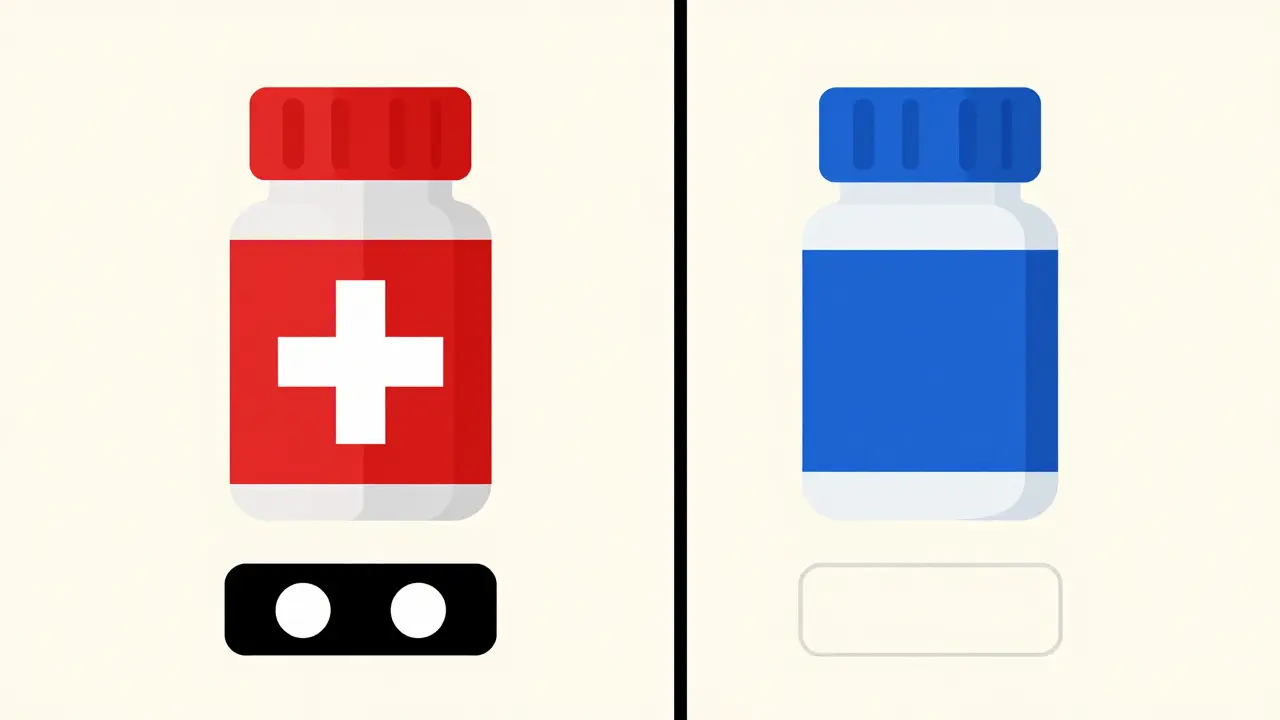Comparaison graphique entre un médicament de marque et sa version générique