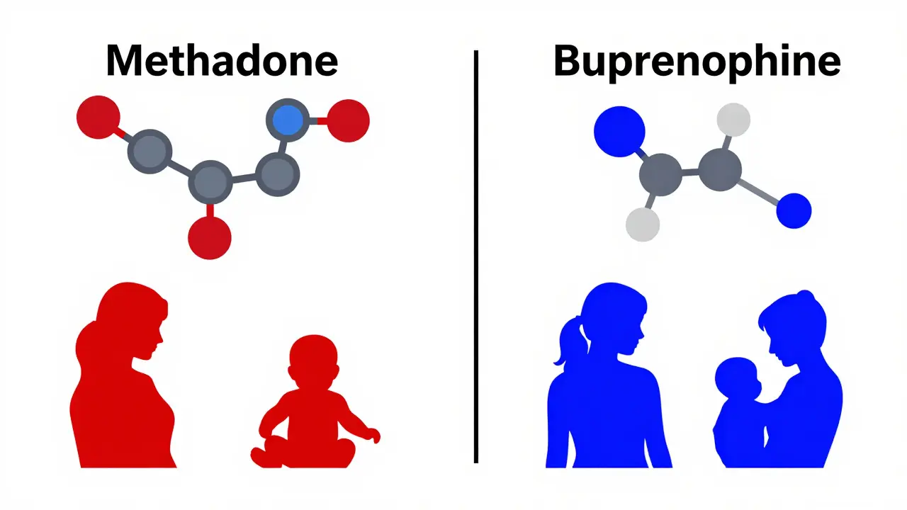 Comparaison géométrique abstraite de la méthadone et de la buprénorphine