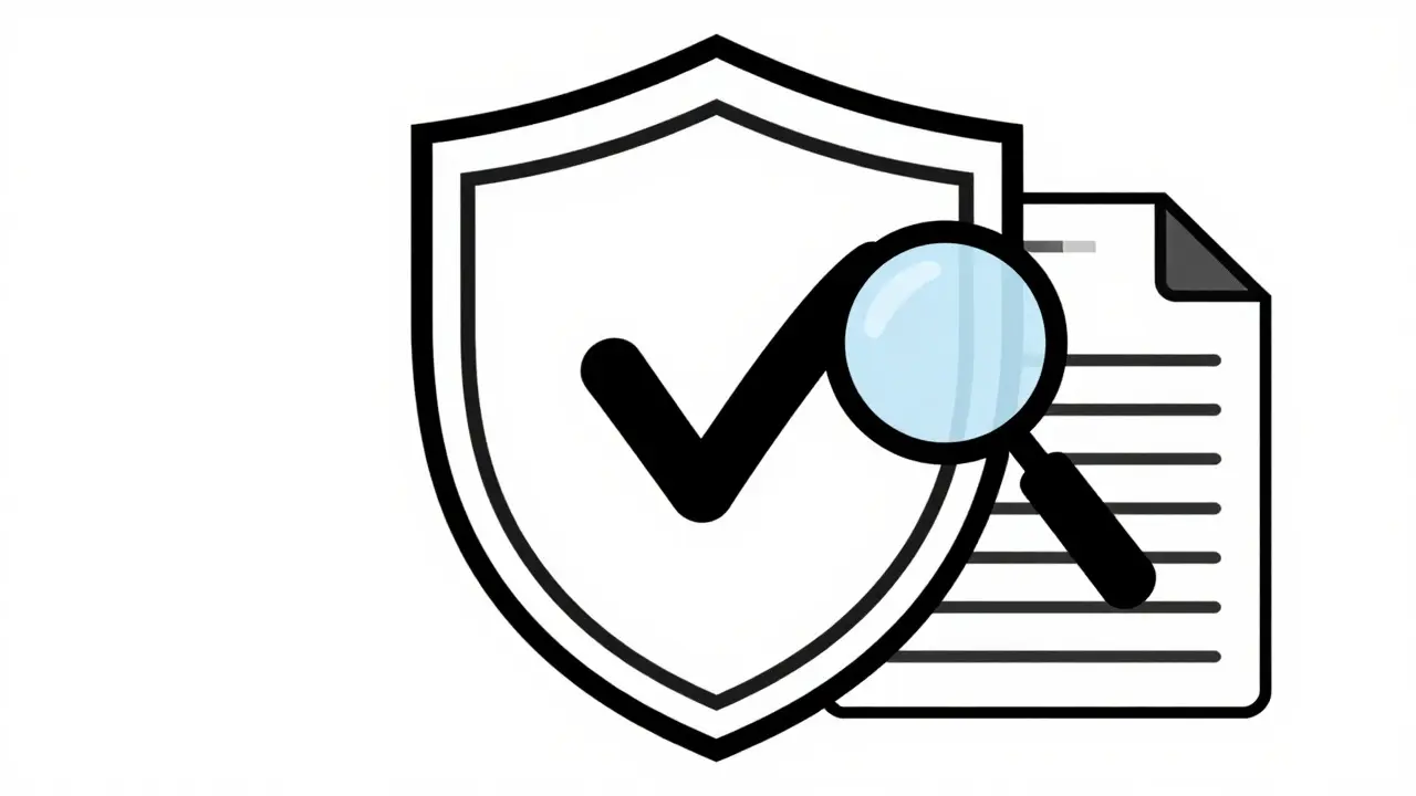 Icône de bouclier stylisée représentant la sécurité et la vérification des pharmacies en ligne.