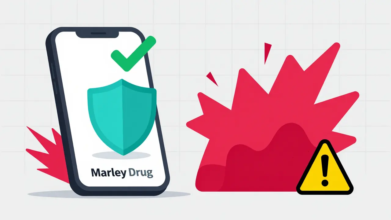 Téléphone avec bouclier de sécurité contre des formes chaotiques rouges