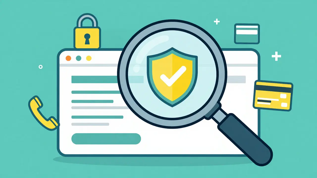 Loupe inspectant la sécurité d'une transaction en ligne