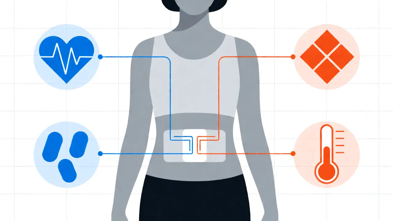 Schéma de surveillance des données physiologiques via un patch connecté
